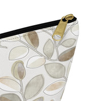 Cherry Plum Leaves Accessory Pouch w T-bottom in Brown
